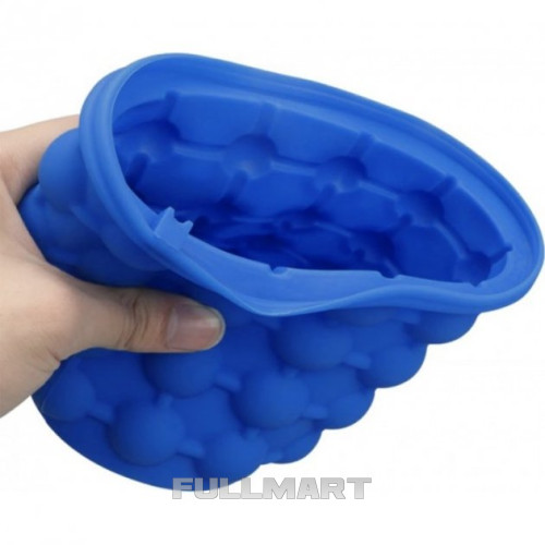 Форма для заморозки льда Ice Cube Maker с крышкой синяя